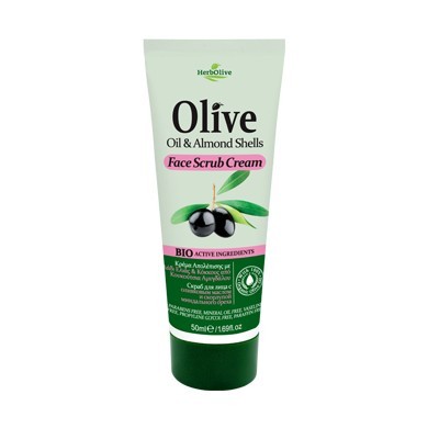 Gesichtspeelingcreme mit Olivenöl und Mandelschalen- Face Scrub Cream with Olive Oil & Almond Shells